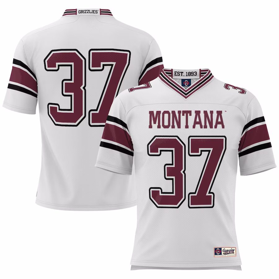 #1 Montana Grizzlies GameDay Greats Youth Football Jersey - White - ujerseystore