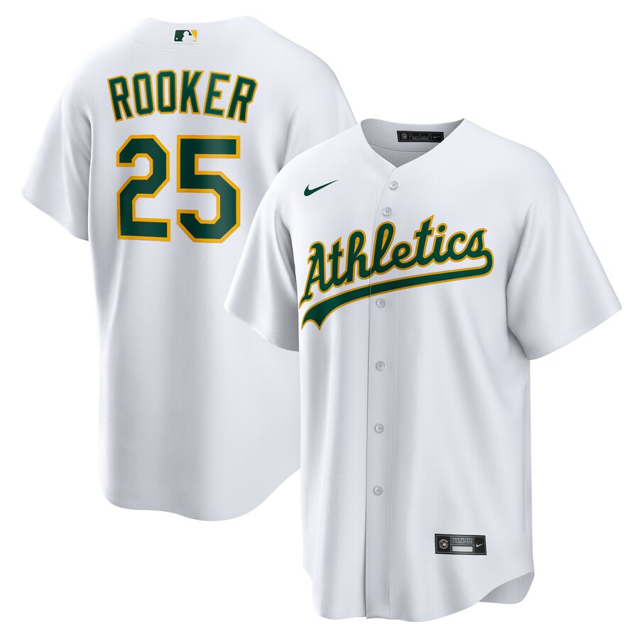 Men's Oakland Athletics Brent Rooker Nike White Home Replica Jersey - ujerseystore