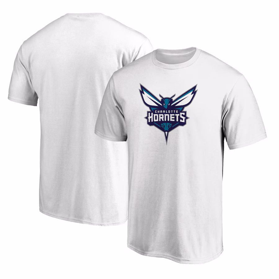 Men's Charlotte Hornets White Logo T-Shirt - ujerseystore