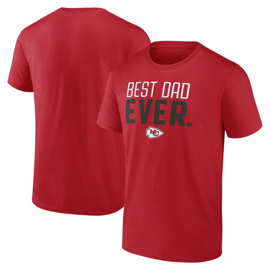 Men's Kansas City Chiefs Red Best Dad Ever Team T-Shirt - ujerseystore