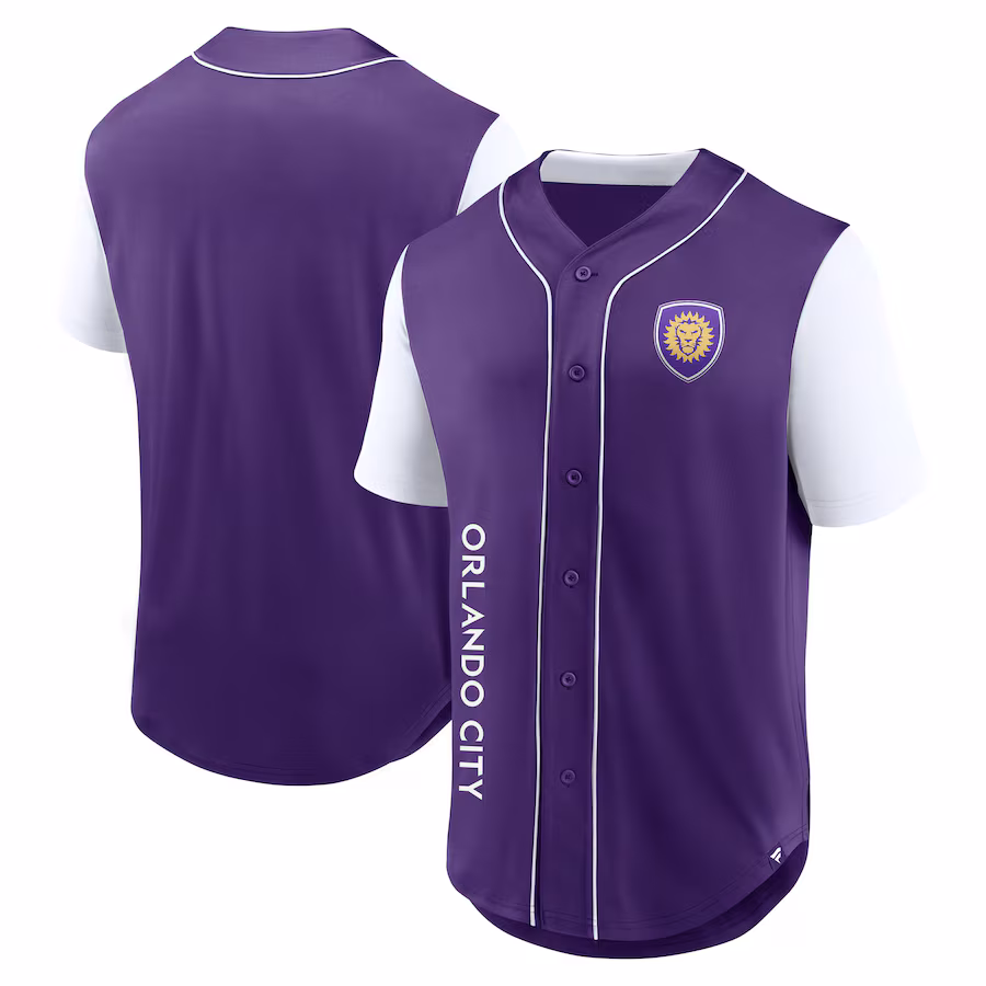 Men's Orlando City SC Fanatics Purple Balance Fashion Baseball Jersey - ujerseystore