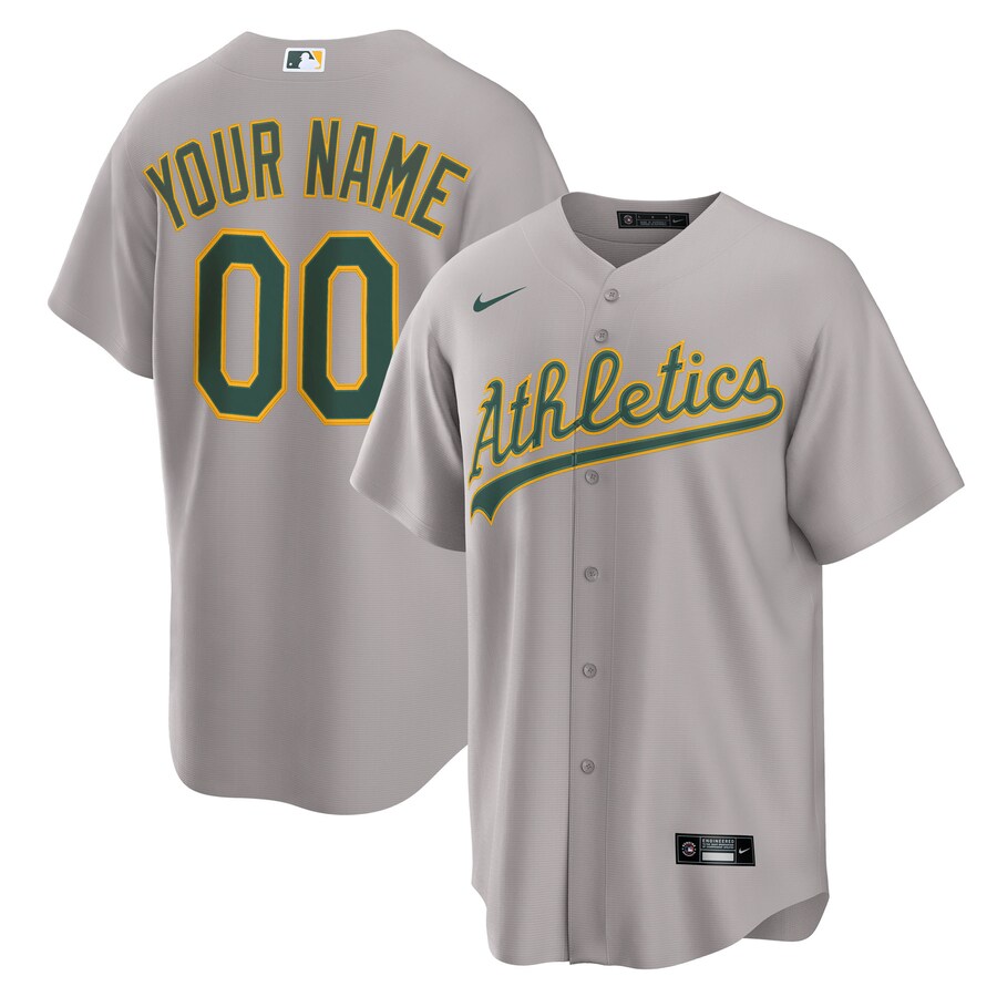 Men's Athletics Nike Gray Away Custom Replica 2.0 Jersey - ujerseystore