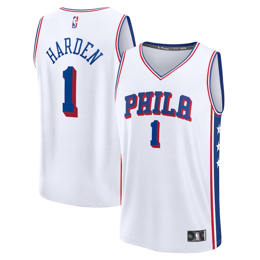 Men's Philadelphia 76ers James Harden Fanatics White Fast Break Replica Jersey - Association Edition - ujerseystore