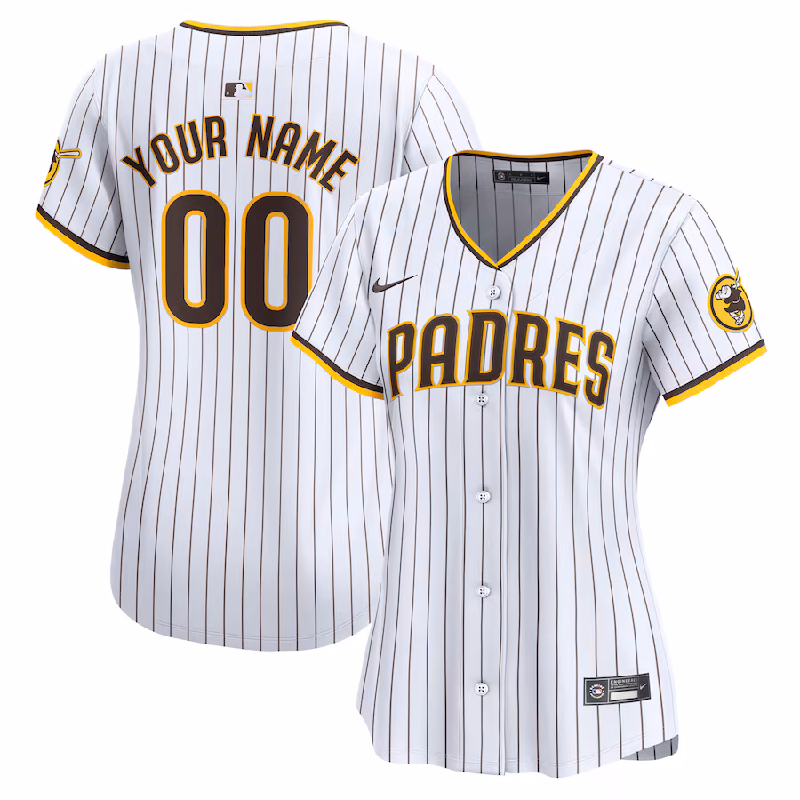 Women's San Diego Padres Nike White Home Limited Custom Jersey - ujerseystore