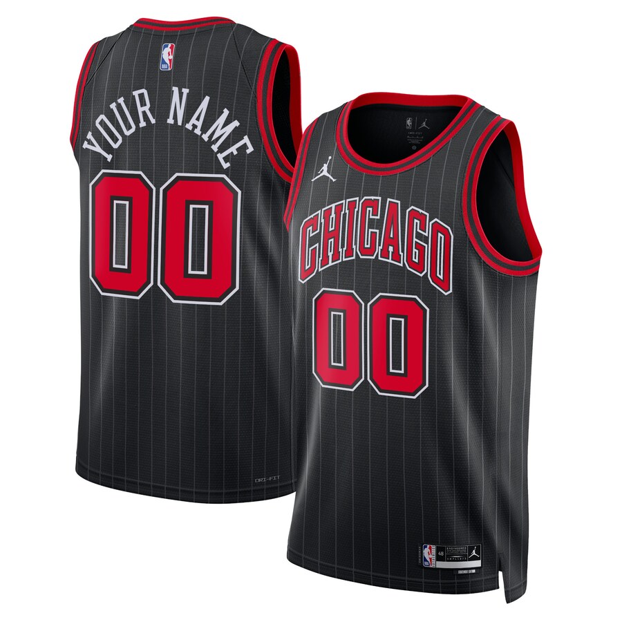 Unisex Chicago Bulls Jordan Brand Black 2022/23 Swingman Custom Jersey - Statement Edition - ujerseystore