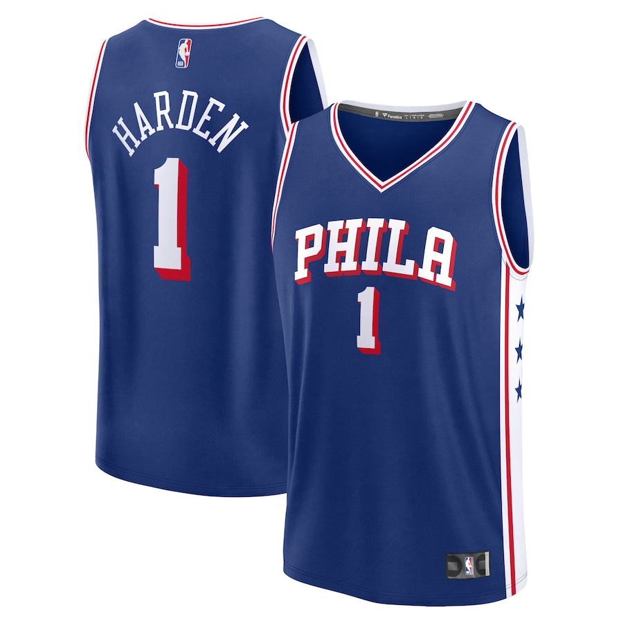 Men's Philadelphia 76ers James Harden Fanatics Royal Fast Break Replica Jersey - Icon Edition - ujerseystore