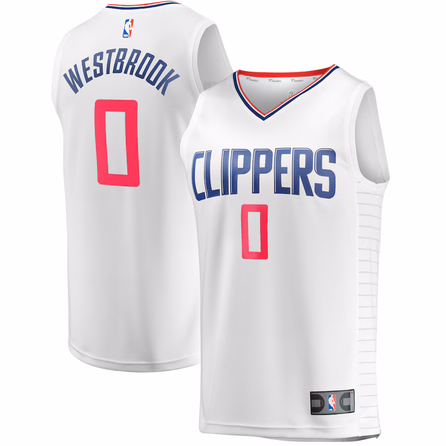 Youth LA Clippers Russell Westbrook Fanatics White Fast Break Player Jersey - Association Edition - ujerseystore