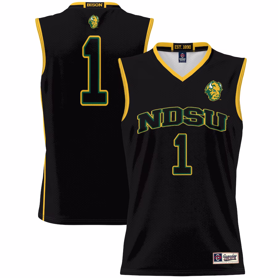 #1 NDSU Bison GameDay Greats Unisex Lightweight Basketball Jersey - Black - ujerseystore