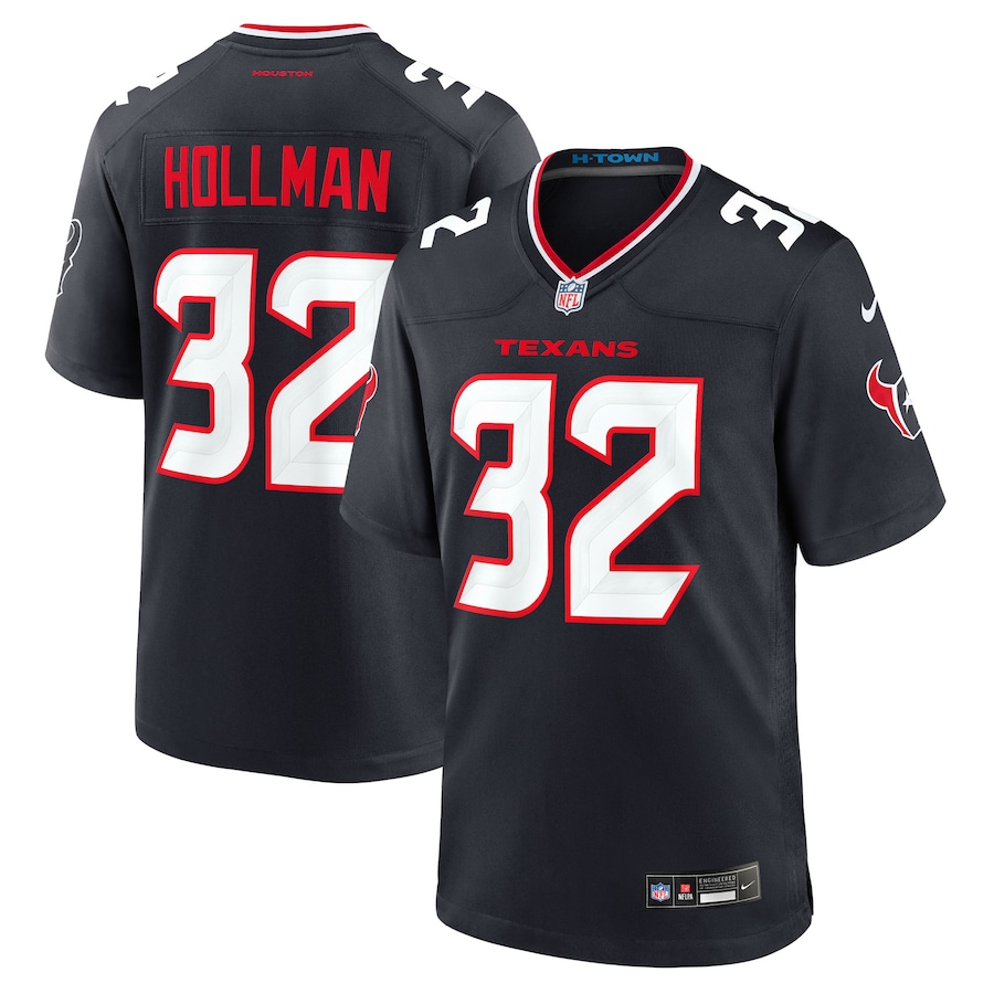 Men's Houston Texans Ka'Dar Hollman Nike Navy Team Game Jersey - ujerseystore