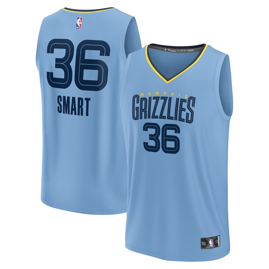 Youth Memphis Grizzlies Marcus Smart Fanatics Light Blue Fast Break Player Jersey - Statement Edition - ujerseystore