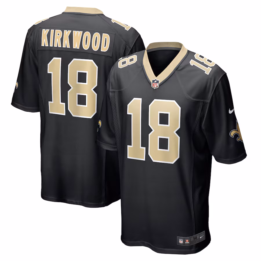 Men's New Orleans Saints Keith Kirkwood Nike  Black Team Game Jersey - ujerseystore