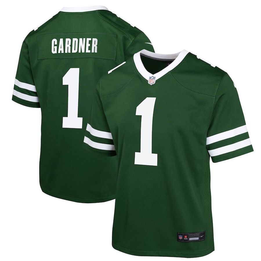 Youth New York Jets Ahmad Sauce Gardner Nike Legacy Green Game Jersey - ujerseystore