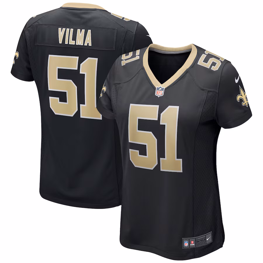 Women's New Orleans Saints Jonathan Vilma Nike Black Game Retired Player Jersey - ujerseystore