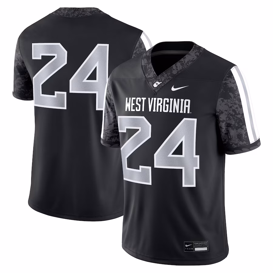 Men's Nike #24 Black West Virginia Mountaineers Alternate Game Jersey - ujerseystore