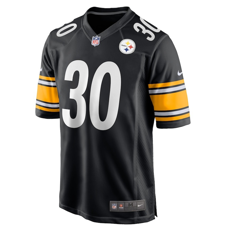 Men's Pittsburgh Steelers Jaylen Warren Nike Black Game Player Jersey - ujerseystore