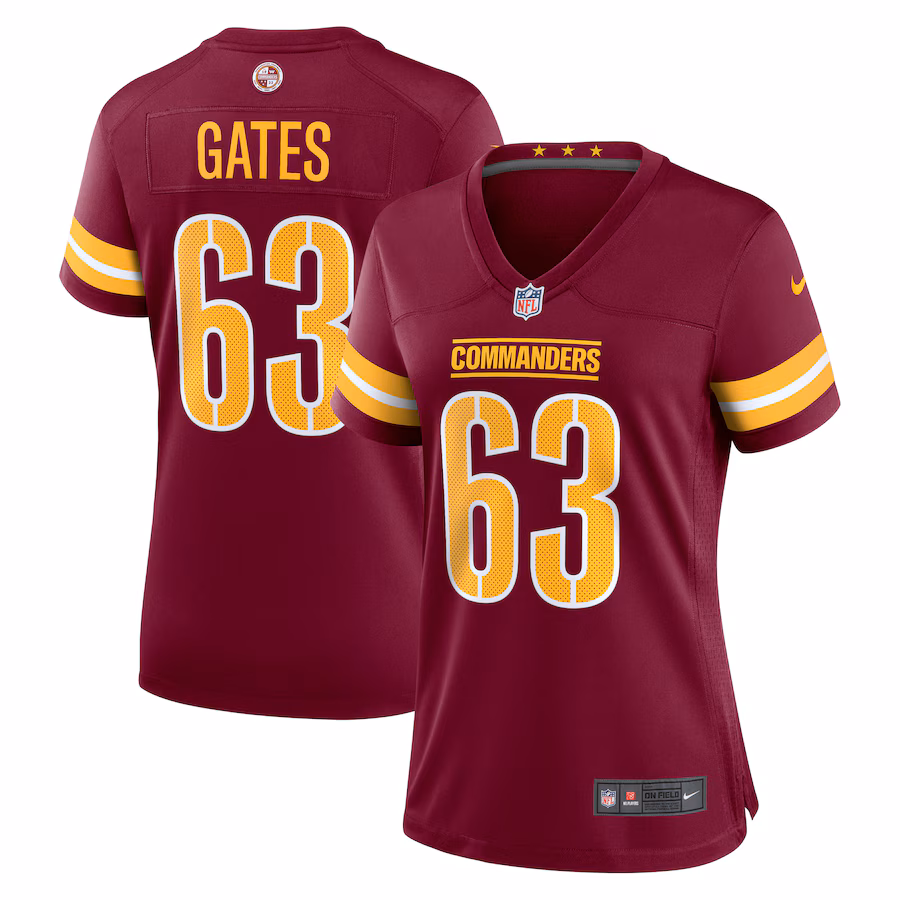 Women's Washington Commanders Nick Gates Nike Burgundy Game Player Jersey - ujerseystore