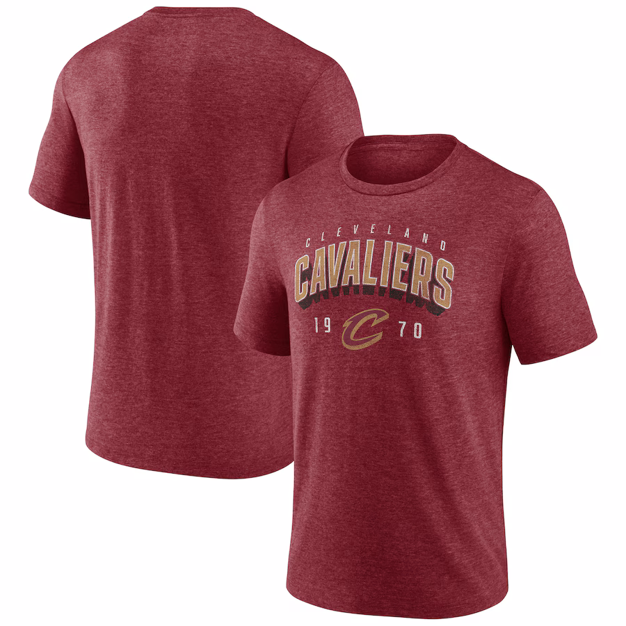 Men's Cleveland Cavaliers  Wine Backboard Tri-Blend T-Shirt - ujerseystore