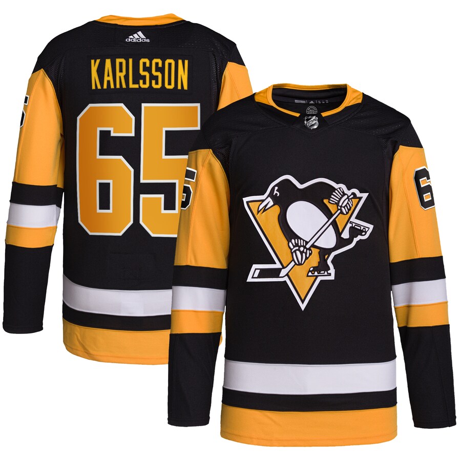 Men's Pittsburgh Penguins Erik Karlsson adidas Black Home Primegreen Authentic Pro Player Jersey - ujerseystore