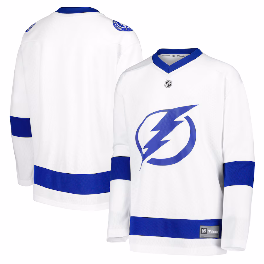 Youth Tampa Bay Lightning Fanatics White Away Replica Blank Jersey - ujerseystore