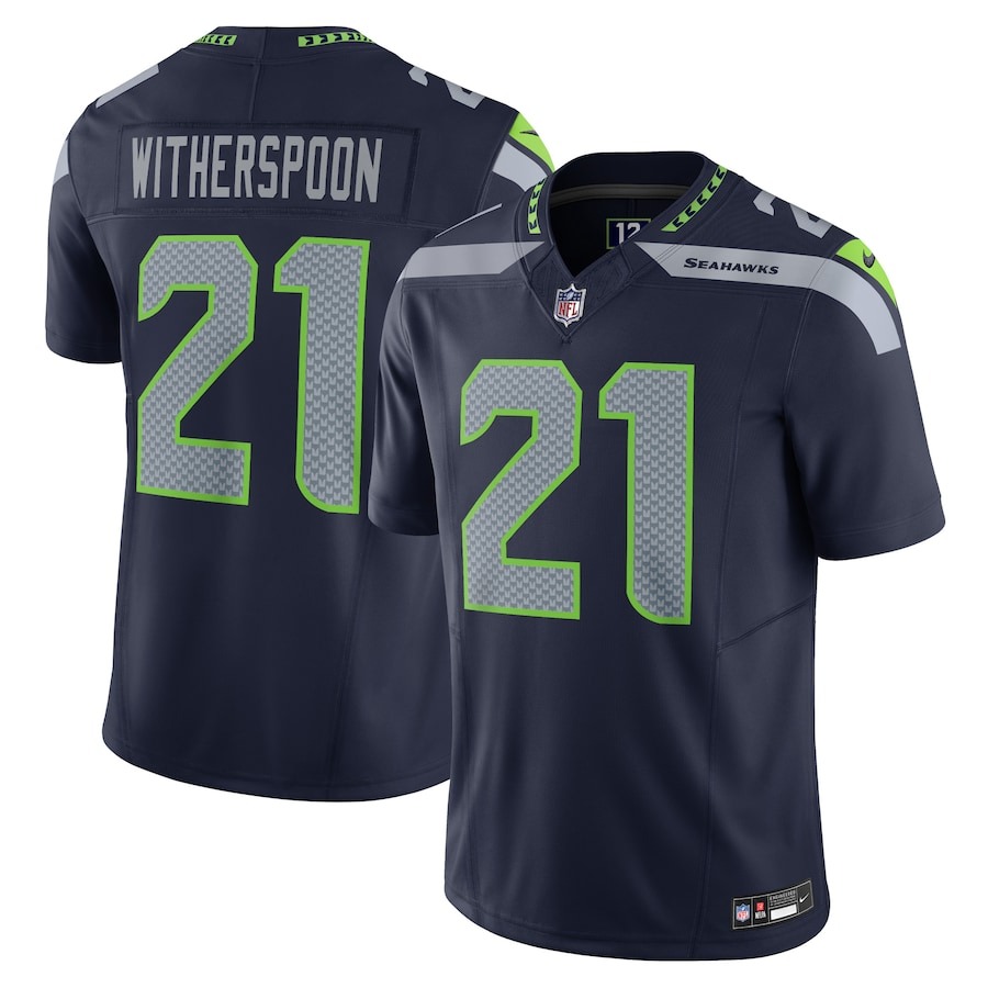 Men's Seattle Seahawks Devon Witherspoon Nike Navy Vapor F.U.S.E. Limited Jersey - ujerseystore