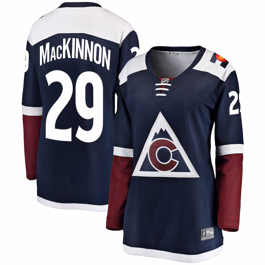 Women's Colorado Avalanche Nathan MacKinnon Fanatics Navy Alternate Breakaway Player Jersey - ujerseystore
