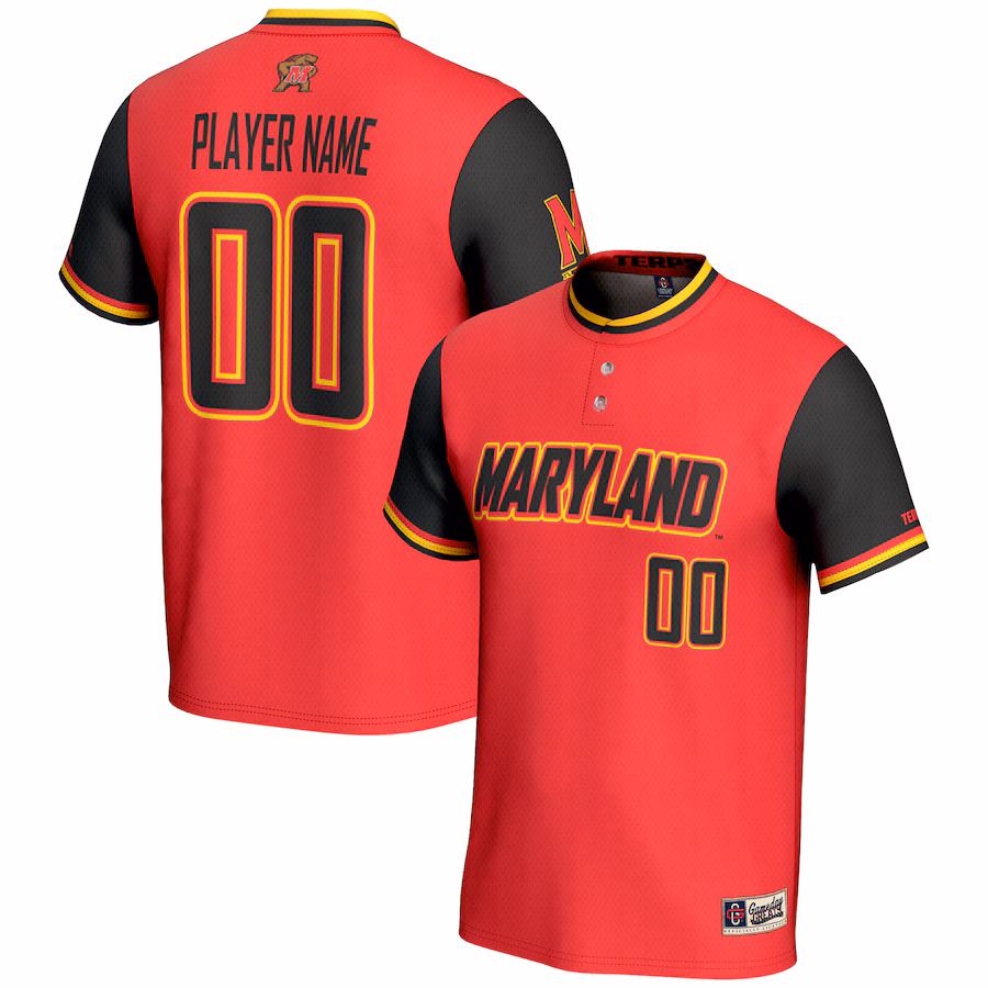 Maryland Terrapins GameDay Greats NIL Pick-A-Player Lightweight Softball Jersey - Red - ujerseystore