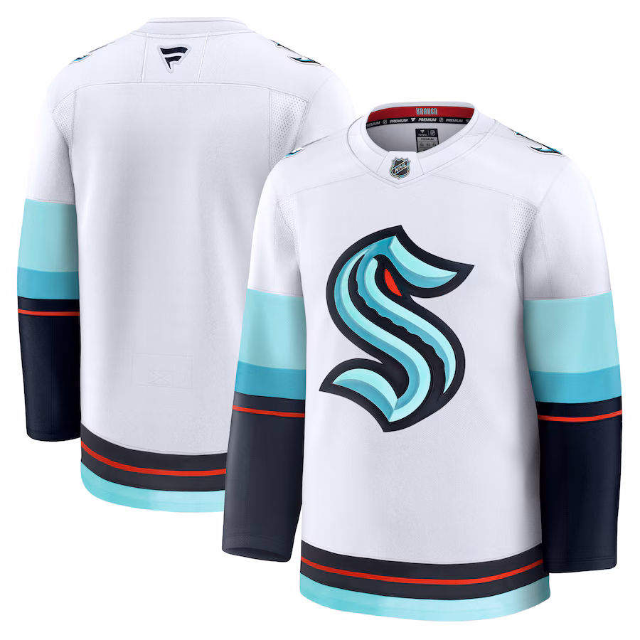 Men's Seattle Kraken Fanatics White Away Premium Jersey - ujerseystore