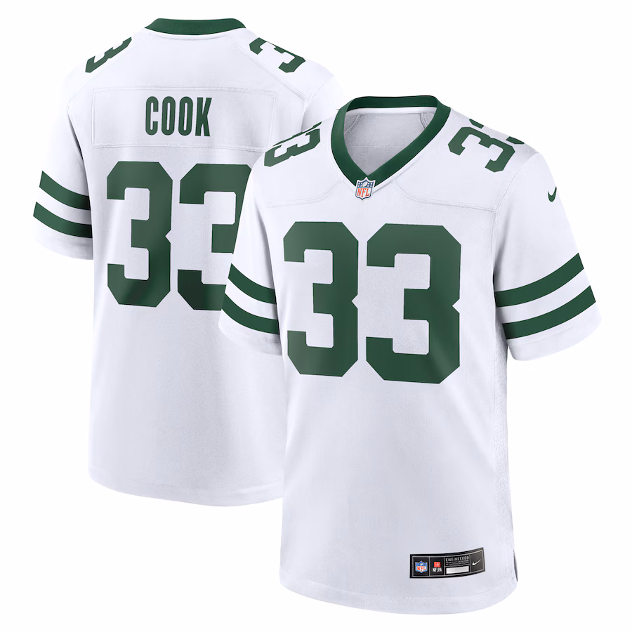 Men's New York Jets Dalvin Cook Nike White Legacy Player Jersey - ujerseystore
