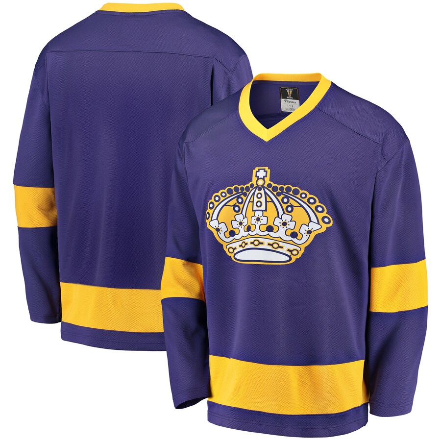 Men's Los Angeles Kings Fanatics Branded Purple/Gold Premier Breakaway Heritage Blank Jersey - ujerseystore