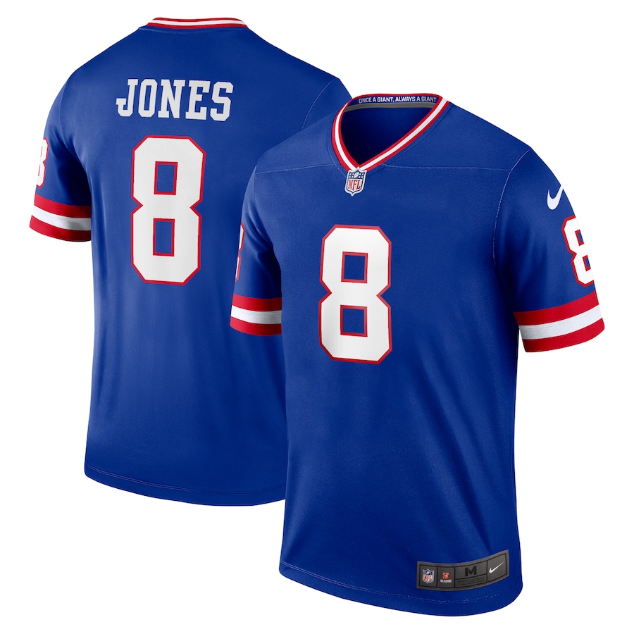 Men's New York Giants Daniel Jones Nike Blue Alternate Legend Player Performance Top - ujerseystore