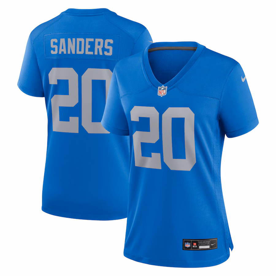 Women's Detroit Lions Barry Sanders Nike Blue Alternate Game Jersey - ujerseystore