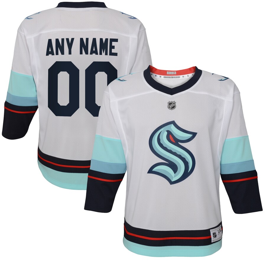 Youth Seattle Kraken White Away Replica Custom Jersey - ujerseystore