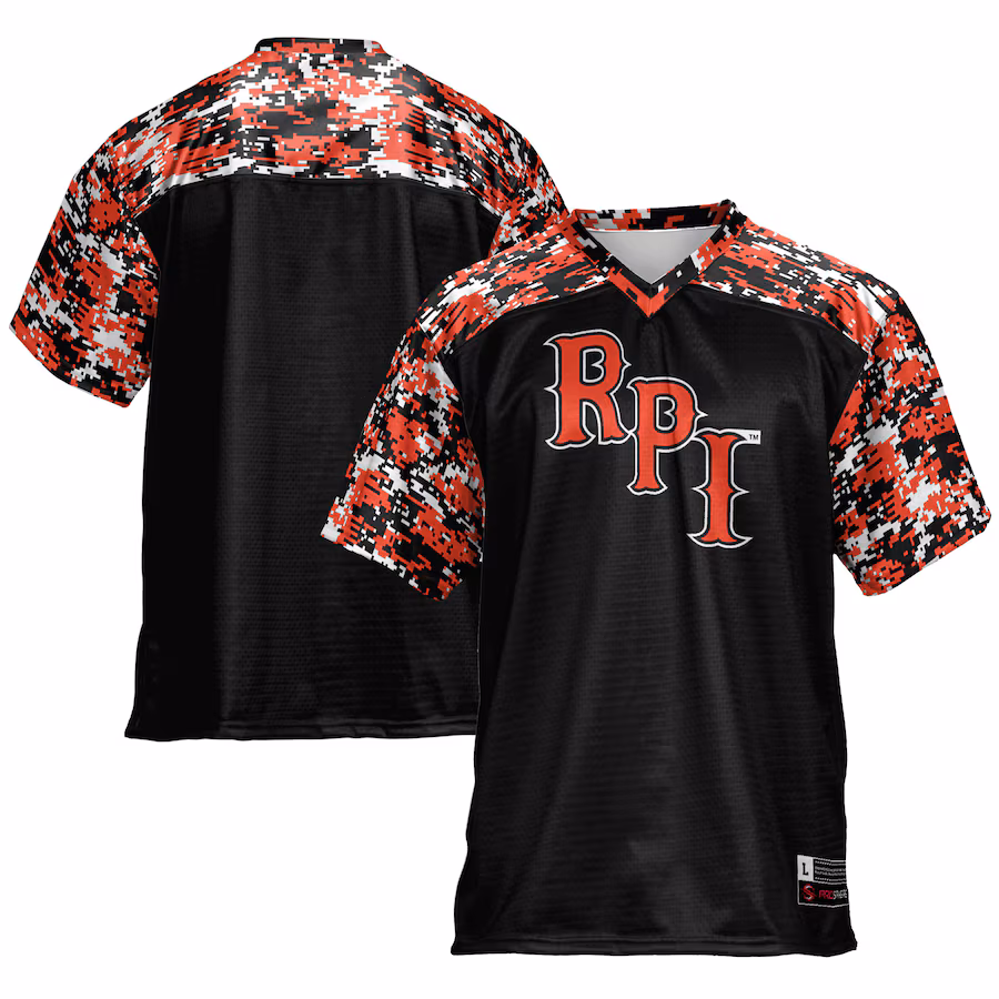 Men's GameDay Greats Black Rensselaer Polytechnic Institute Engineers Football Jersey - ujerseystore