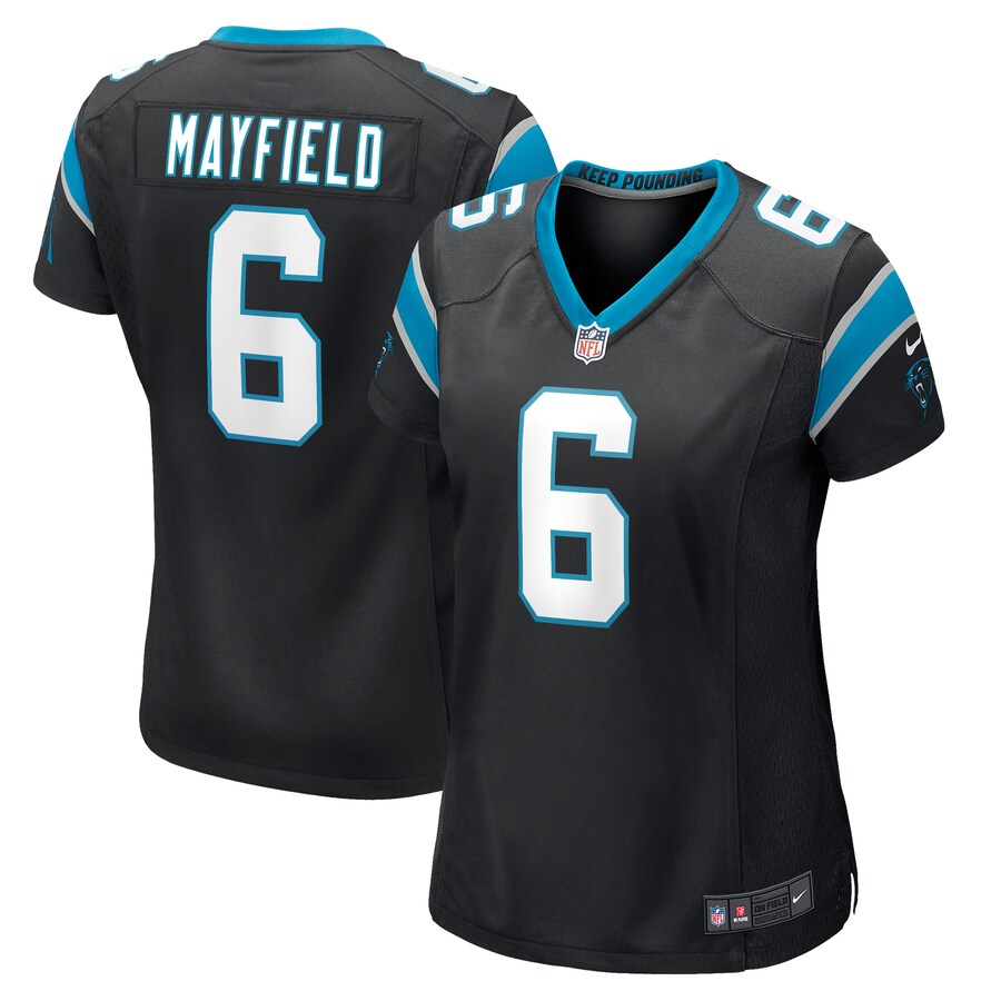 Women's Carolina Panthers Baker Mayfield Nike Black Home Player Game Jersey - ujerseystore