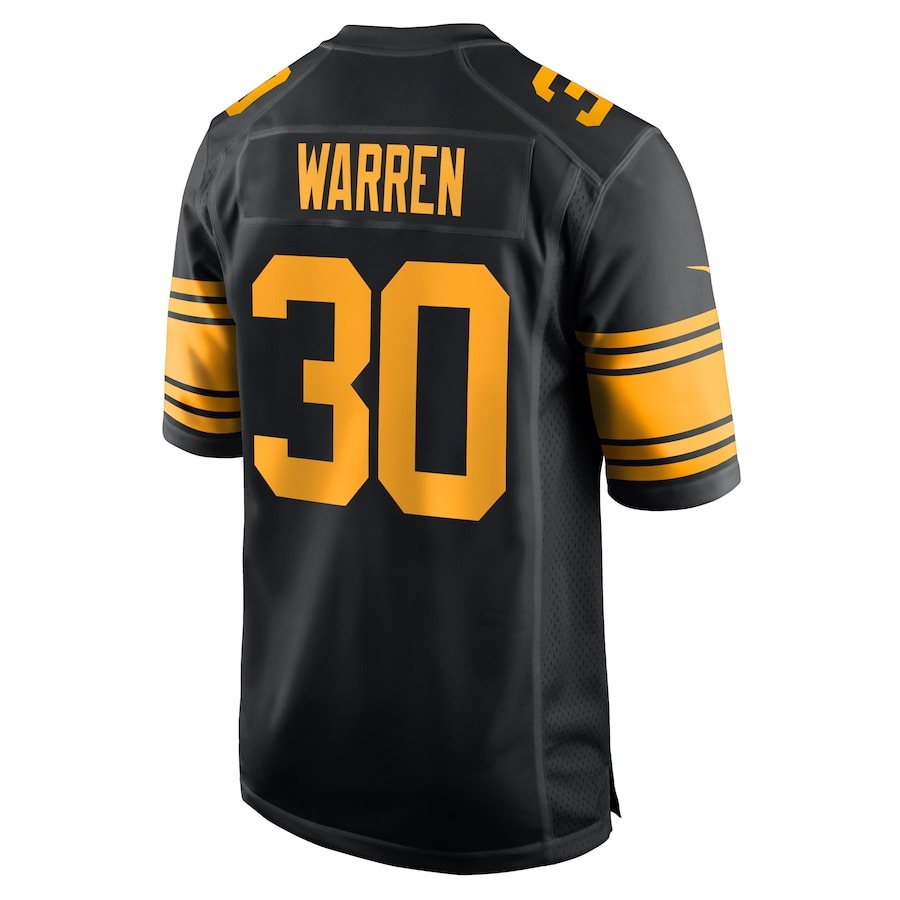 Men's Pittsburgh Steelers Jaylen Warren Nike  Black Alternate Game Jersey - ujerseystore