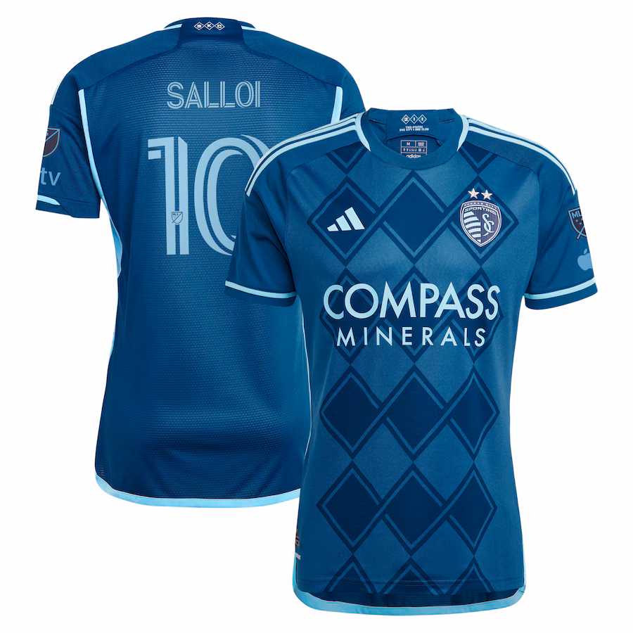 Men's Sporting Kansas City Daniel Salloi adidas Navy 2024 Diamonds Our Forever Authentic Player Jersey - ujerseystore