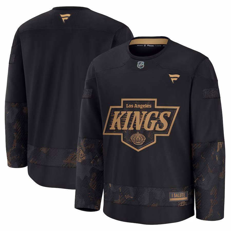 Men's Los Angeles Kings Fanatics Black 2024 Military Appreciation Practice Jersey - ujerseystore
