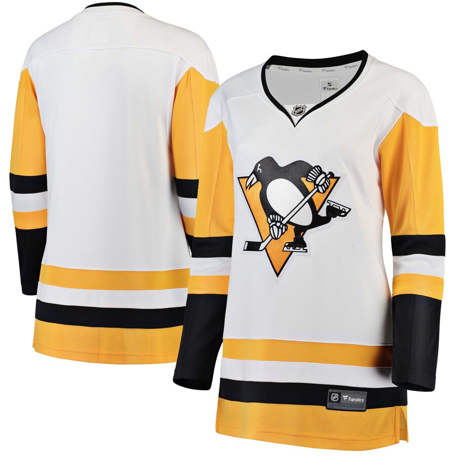 Women's Pittsburgh Penguins Fanatics Branded White Away Breakaway Jersey - ujerseystore