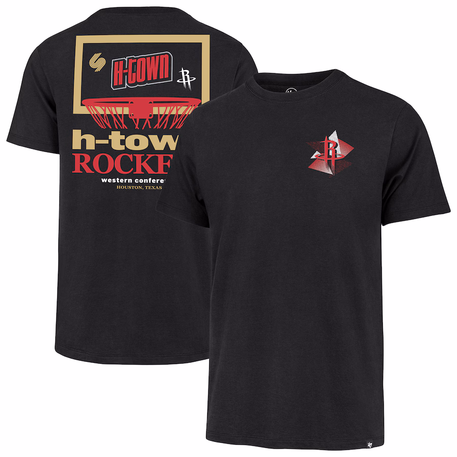 Men's Houston Rockets  '47 Black City Edition Backboard T-Shirt - ujerseystore