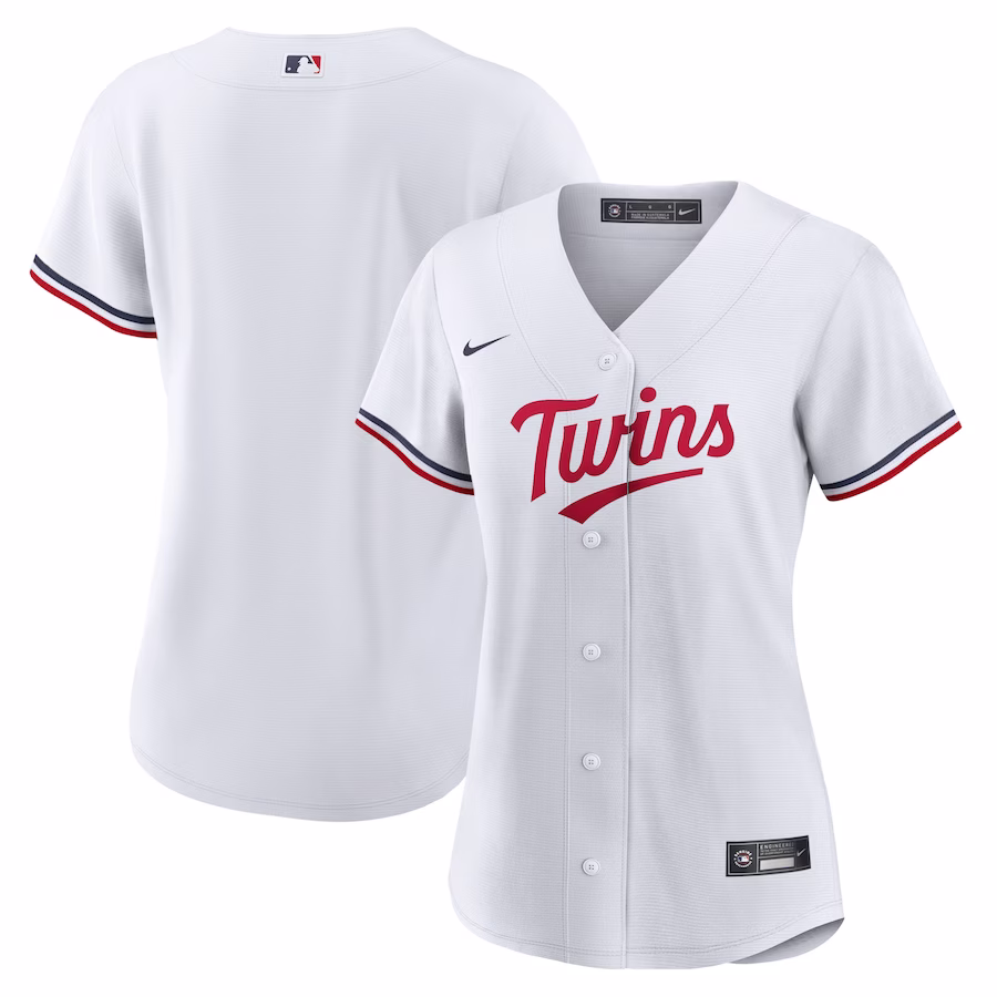 Women's Minnesota Twins Nike White Home Replica Team Logo Jersey - ujerseystore