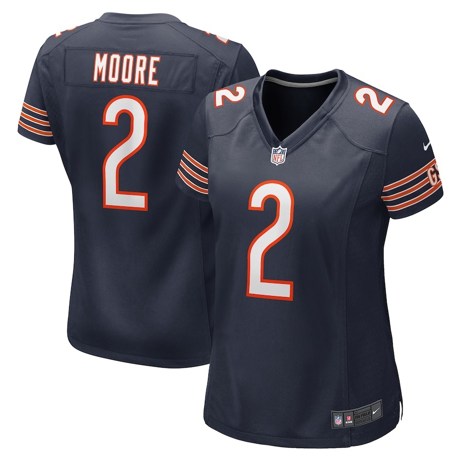 Women's Chicago Bears D.J. Moore Nike Navy Player Jersey - ujerseystore
