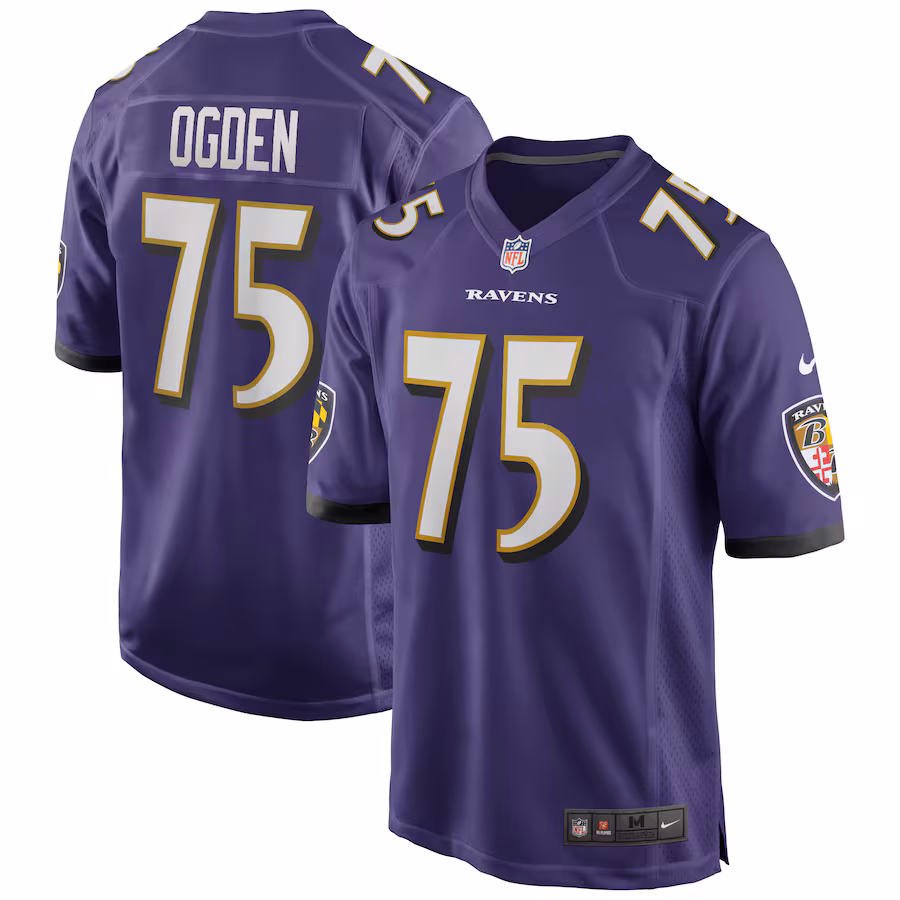 Men's Baltimore Ravens Jonathan Ogden Nike Purple Game Retired Player Jersey - ujerseystore