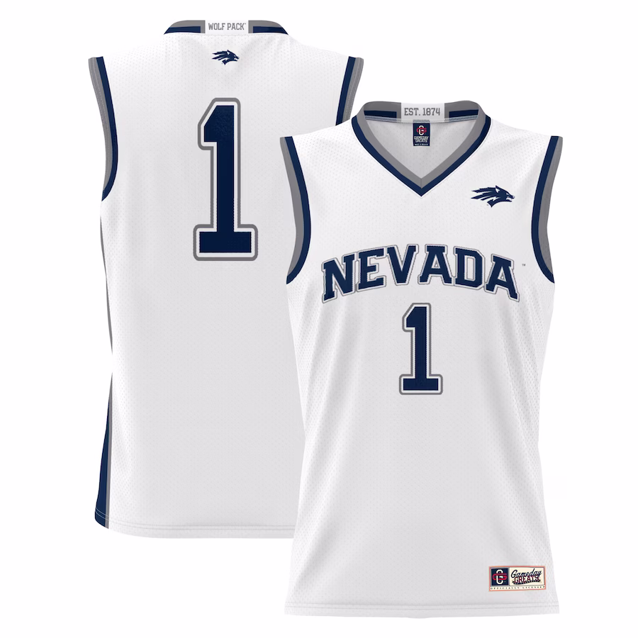 #1  Nevada Wolf Pack GameDay Greats  Lightweight Basketball Jersey - White - ujerseystore