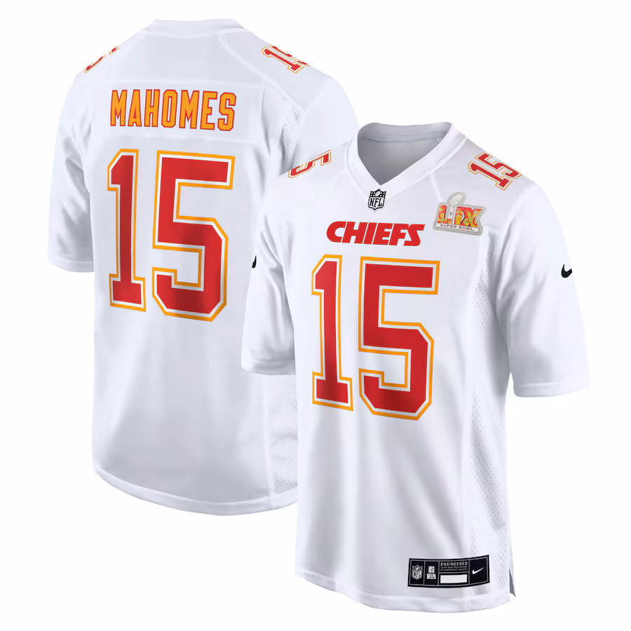 Men's Kansas City Chiefs Patrick Mahomes Nike Tundra White Super Bowl LIX Fashion Game Jersey - ujerseystore