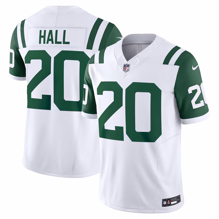 Men's New York Jets Breece Hall Nike White Classic Alternate Vapor F.U.S.E. Limited Jersey - ujerseystore