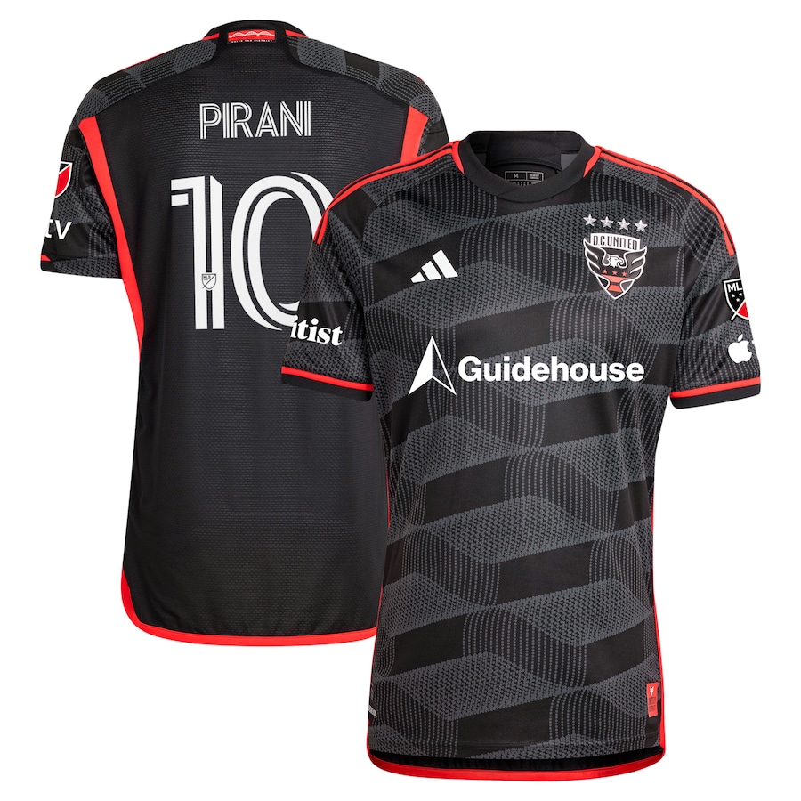 Men's D.C. United Gabriel Pirani adidas Black 2024 The Icon Kit Authentic Player Jersey - ujerseystore