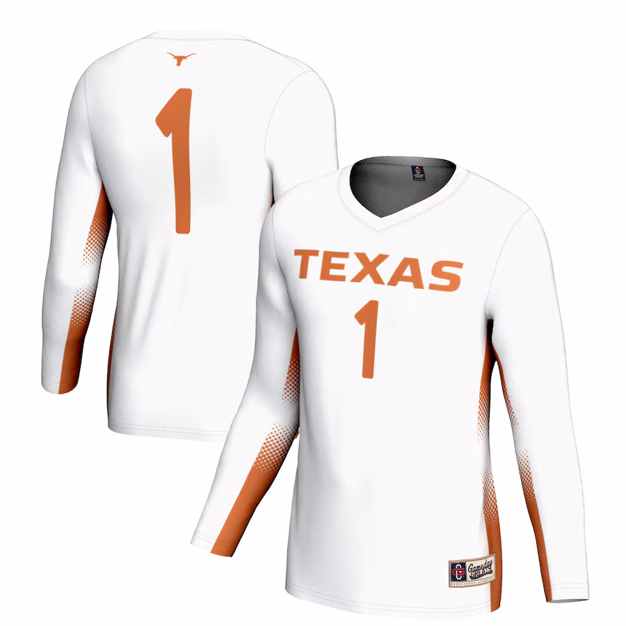 Youth GameDay Greats #1 White Texas Longhorns Lightweight Women's Volleyball Fashion Jersey - ujerseystore