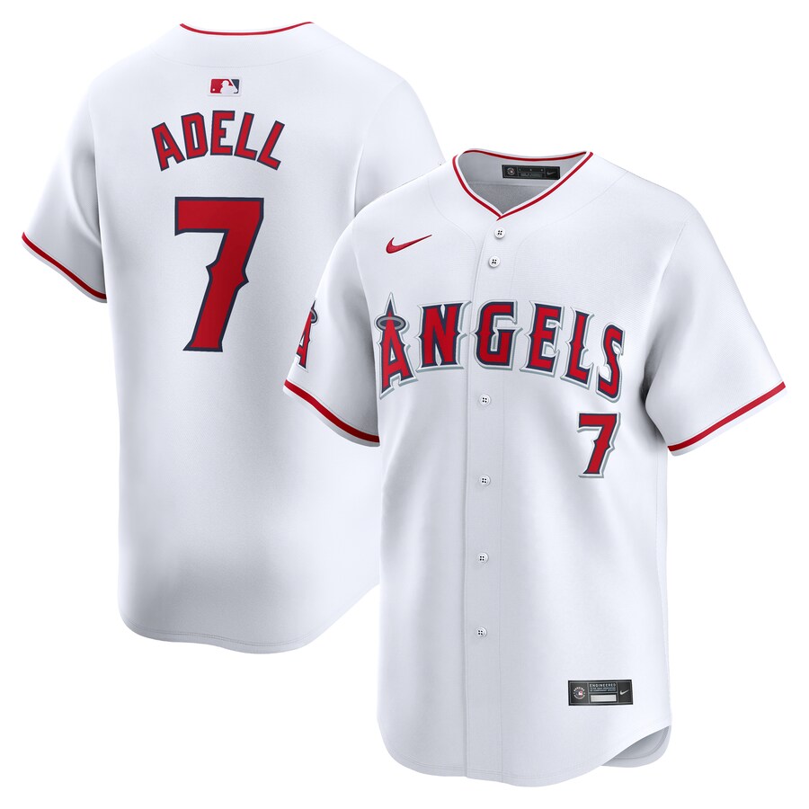 Men's Los Angeles Angels Jo Adell Nike White Home Limited Player Jersey - ujerseystore