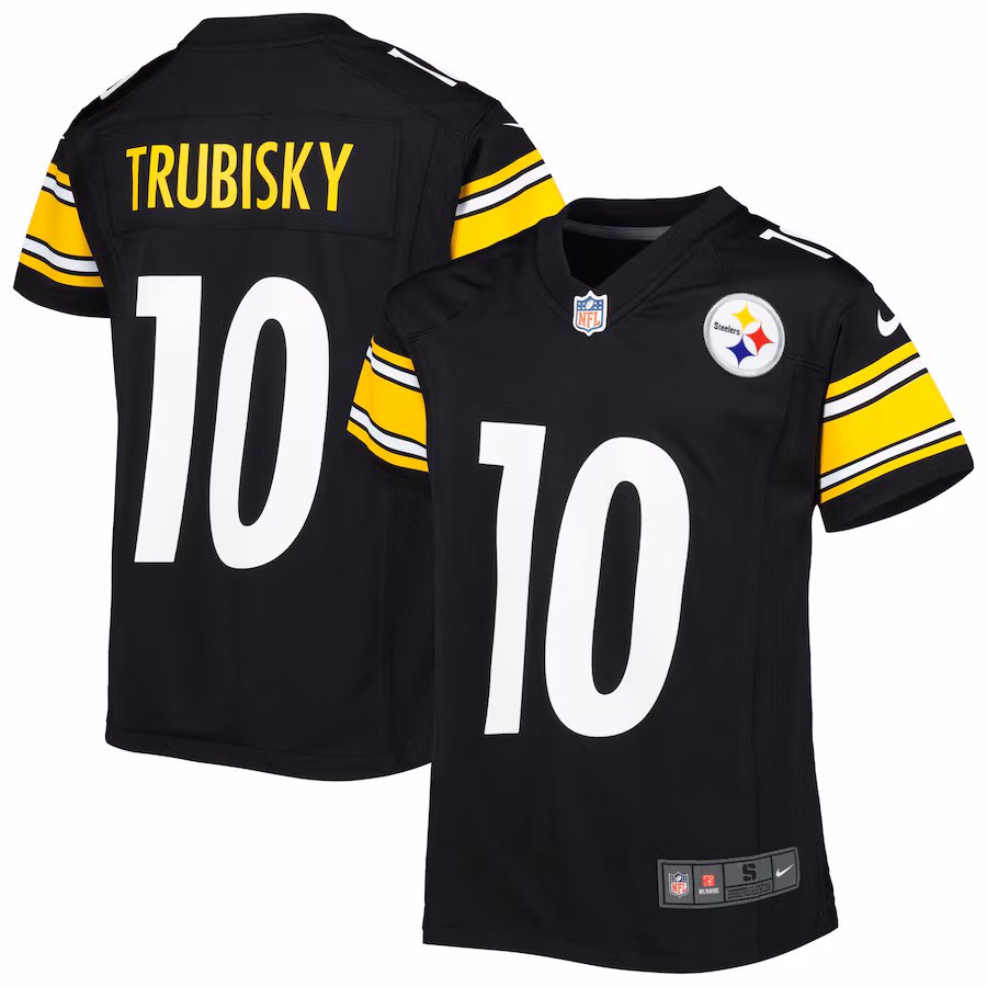 Youth Pittsburgh Steelers Mitchell Trubisky Nike Black Game Jersey - ujerseystore