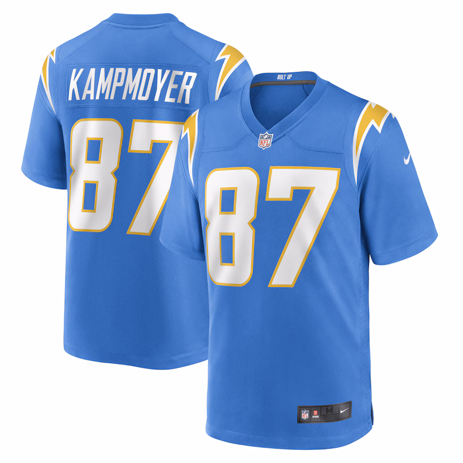 Men's Los Angeles Chargers Hunter Kampmoyer Nike Powder Blue Game Player Jersey - ujerseystore